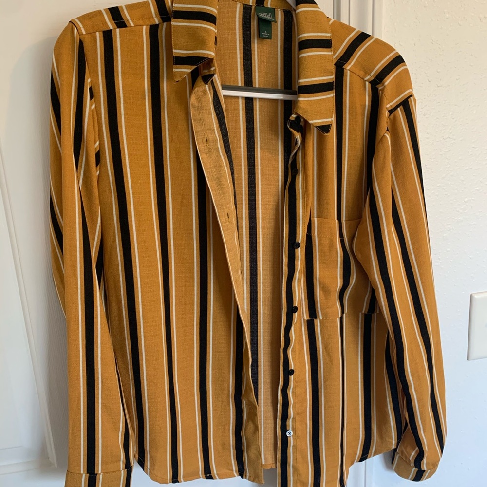 Burnt yellow button up Wild Fable top